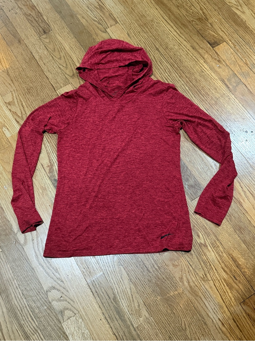 Nike Dri-fit Women's heather Red Lightweight Hooded Long Sleeve pullover